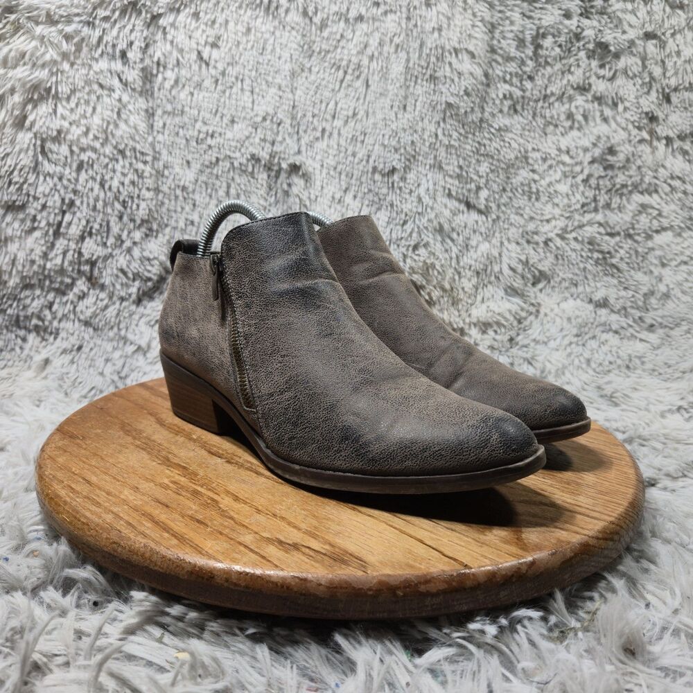 Jessica Cline Ankle Booties Boots Kiki Womens 10M Double Zip Brown Distressed
